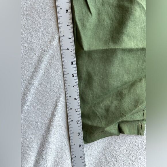 ZARA Women's Linen Olive Green Trousers Pants Size medium - Picture 8 of 11